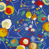 Algodón estampado KIBIRD Azul / Multicolor vintage